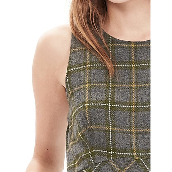 Banana Republic Plaid Wool Fit and Flare Dress 4 - Picture 4 of 7